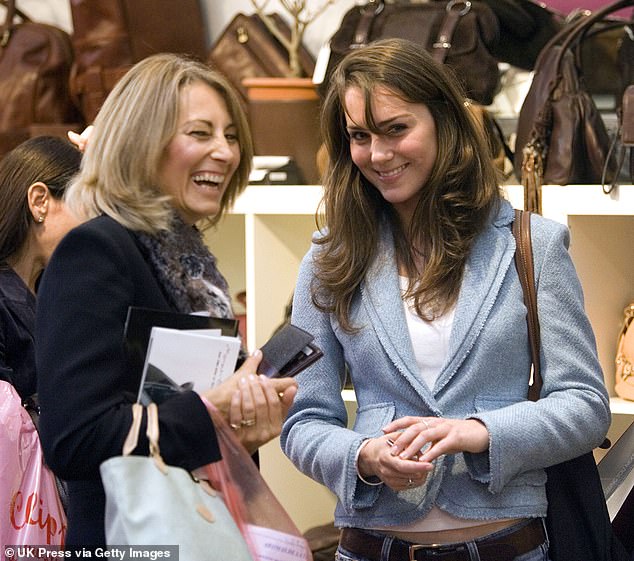 Kate and her mother, Carole Middleton, shopping together. William's friends jokingly refer to the close knit family as the 'the OM Middleton' meaning the 'On Masse Middletons' because they are always together