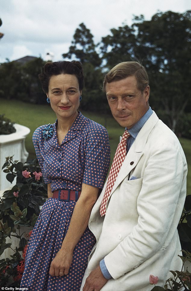 Wallis, Duchess of Windsor (1896-1986) and the Duke of Windsor (1894-1972) outside Goverment House in Nassau, the Bahamas, circa 1942