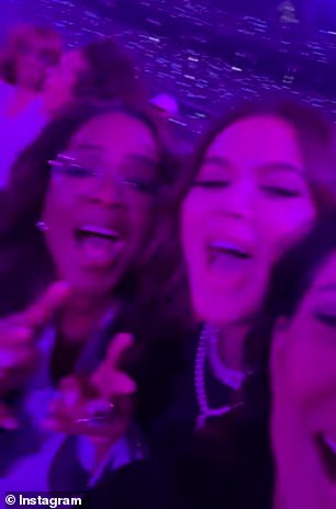 The stars danced and sung along to Beyonce's hits together