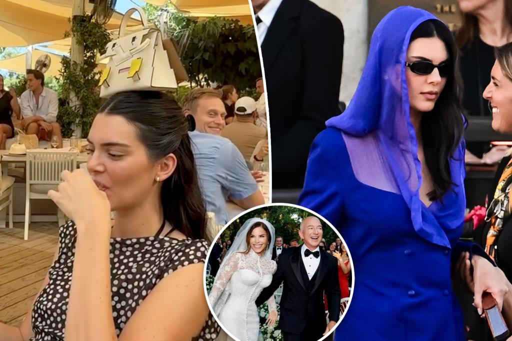 Kendall Jenner balances $75K handbag on her head after attending 'tone-deaf' Bezos wedding