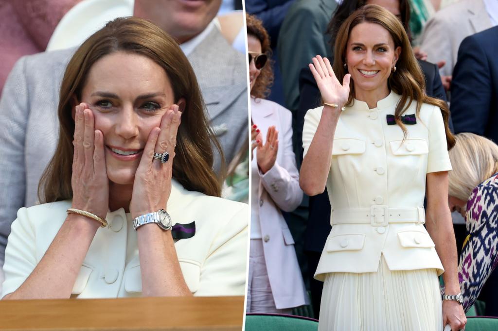 Kate Middleton attends Wimbledon after admitting to having to put on a 'brave face' following her cancer battle