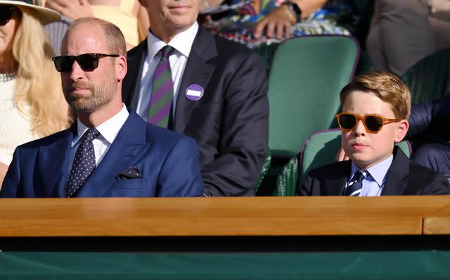 Karwai Tang/WireImage Prince William and Prince George at Wimbledon on July 13, 2025