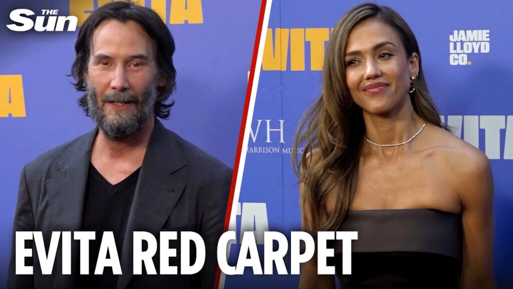 Keanu Reeves & Jessica Alba among A-list stars at Evita opening night at London Palladium Keanu Reeves & Jessica Alba among A-list stars at Evita opening night at London Palladium