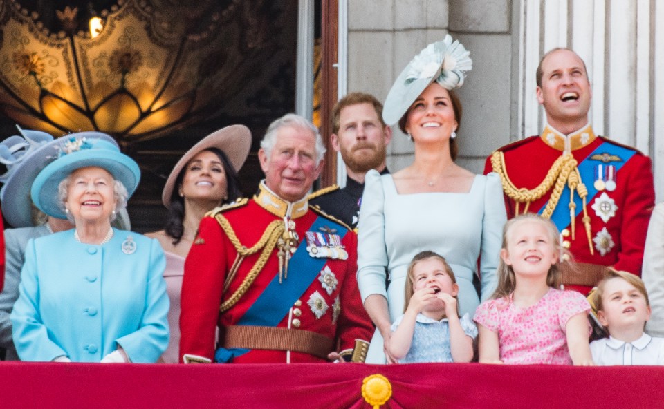 The royal family on the Buckingham Palace balcony.