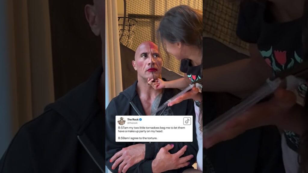 The Rock's Daughters Give Him A Makeover