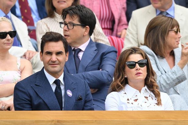 Roger Federer with with Mirka in the Royal Box at Wimbledon