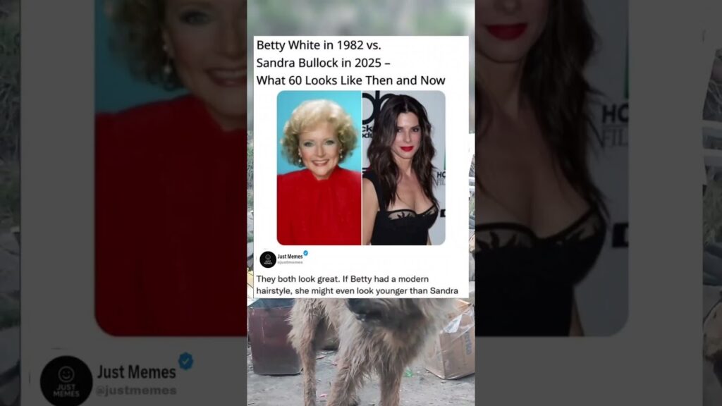 Betty white in 1982 vs Sandra Bullock in 2025 - what 60 looks like then and now