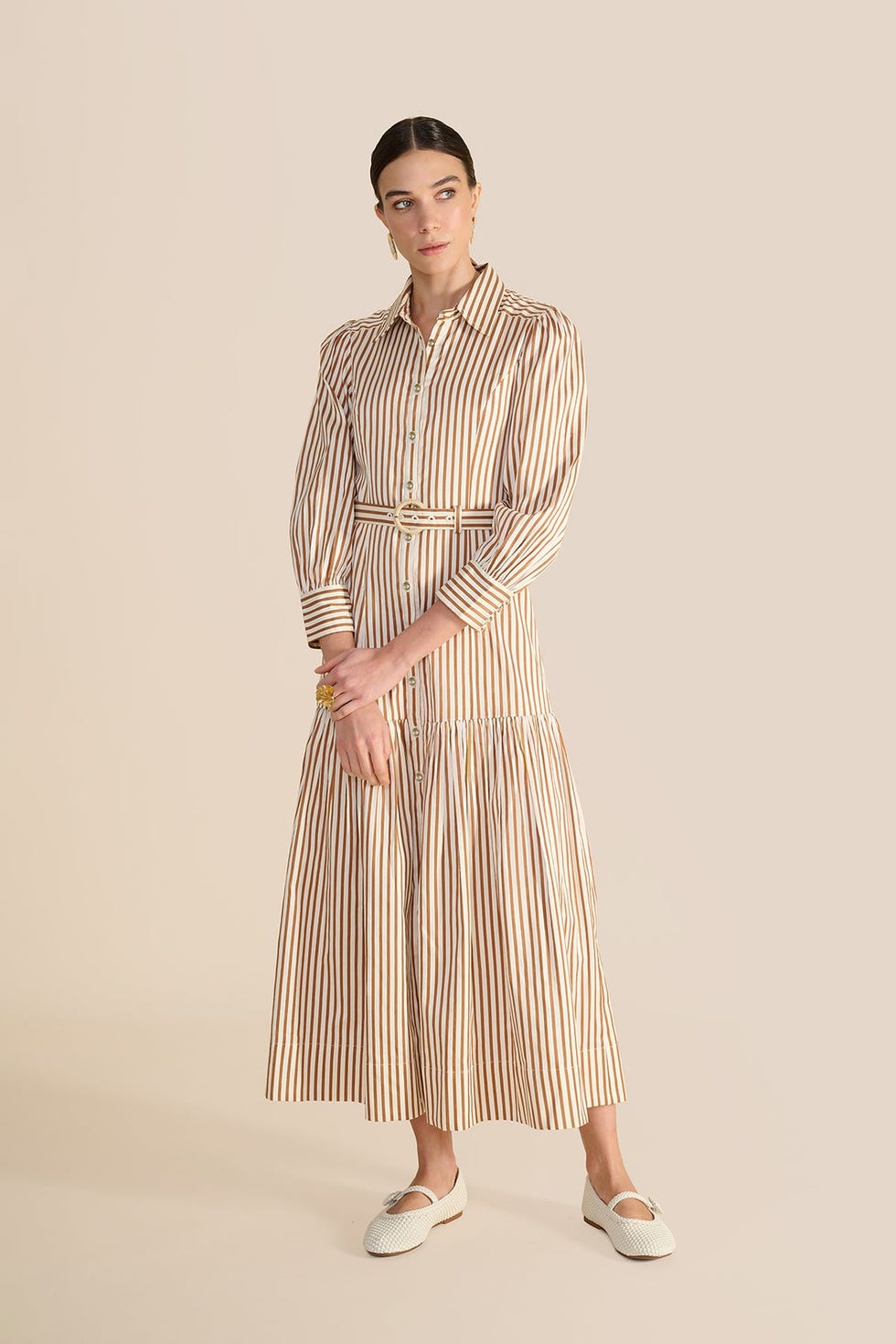 Helena Toffee Stripe Dress Helena Toffee Stripe Dress
