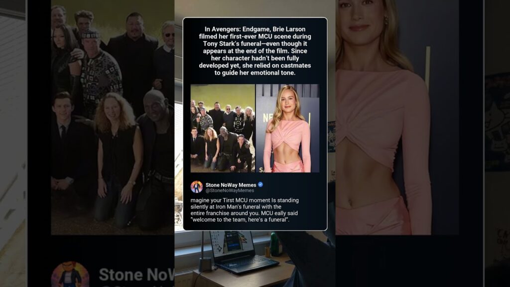 In Avengers Endgame, Brie Larson filmed her first-ever MCU scene during Tony Stark’s funeral—even