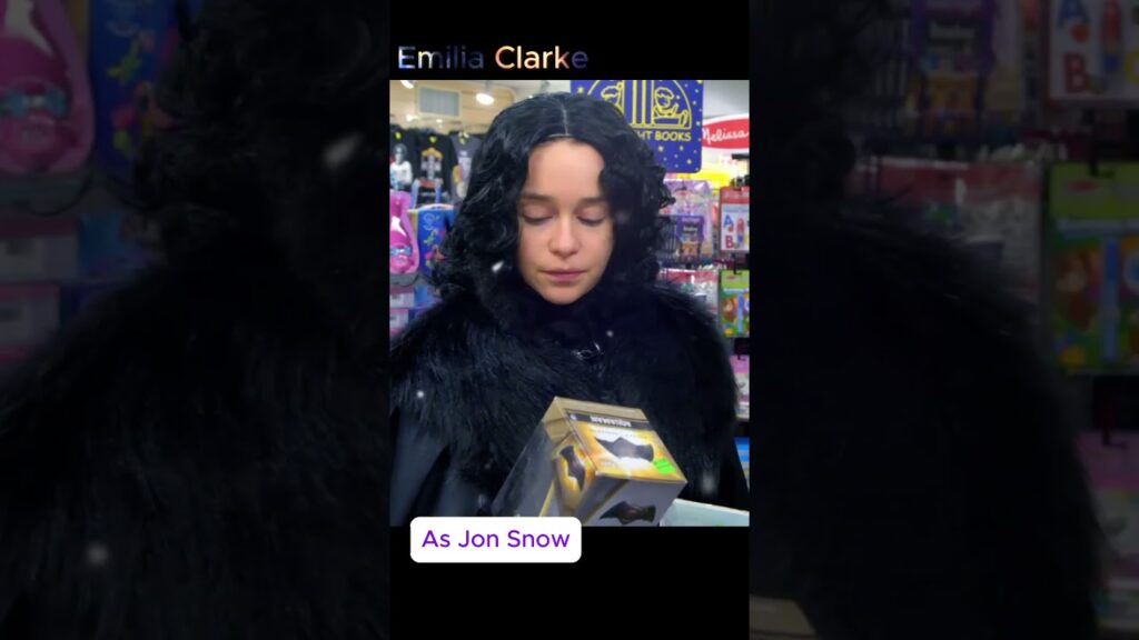 Compilation of Emilia Clarke dressed up as Jon Snow in NYC