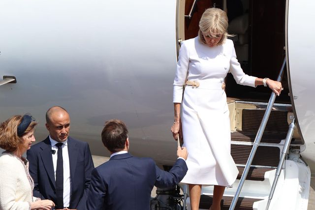 Emmanuel Macron and Wife Brigitte Have Another Awkward Airplane Moment Ahead of Royal Visit Yahoo entertainment home