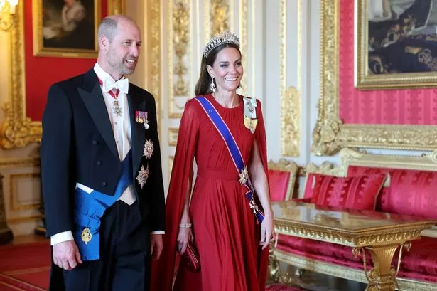Kate wore the Lover's Knot tiara and a gown by Sarah Burton for Givenchy