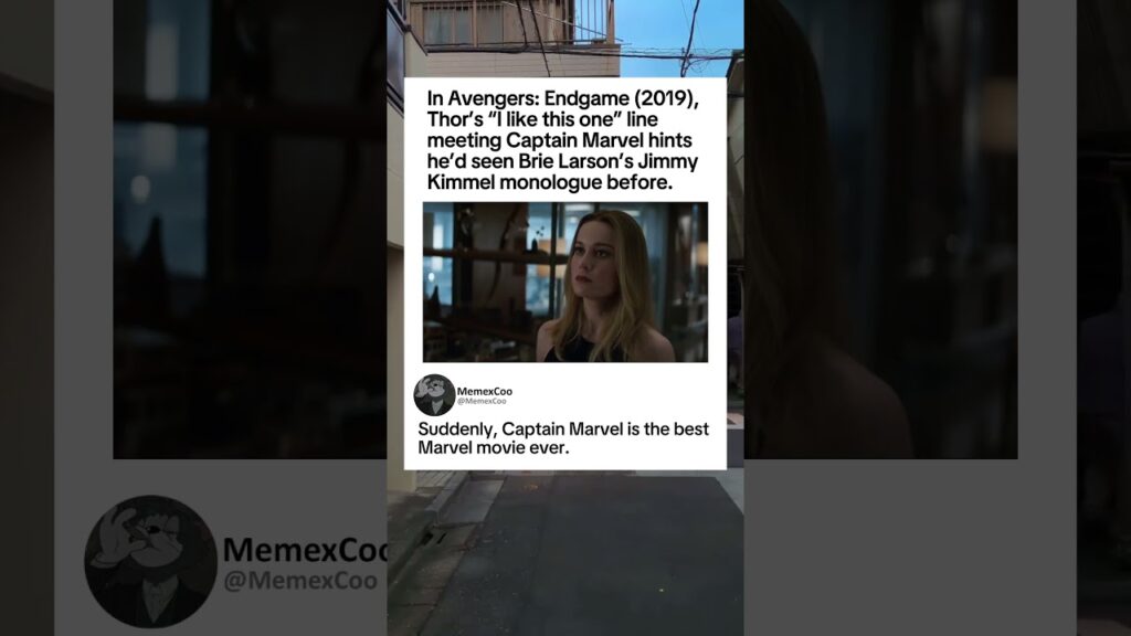 Thor’s “I Like This One” Line in Endgame Hints at Brie Larson’s Jimmy Kimmel Monologue #shorts