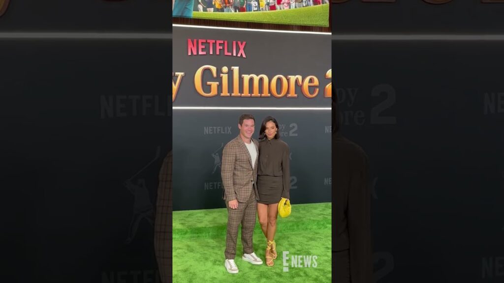 Adam DeVine and Chloe Bridges look divine on the carpet. 😍#HappyGilmore2