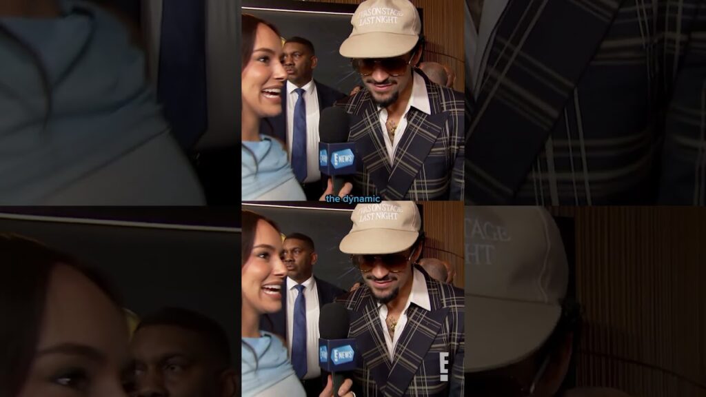 Our shy king. 🤭👉👈 Bad Bunny talks about working with Travis Kelce and Adam Sandler. #HappyGilmore2.