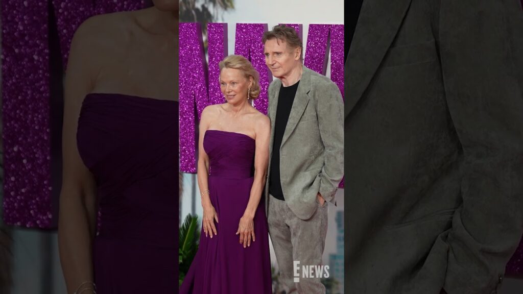 Pamela Anderson and Liam Neeson at 'The Naked Gun' UK Premiere
