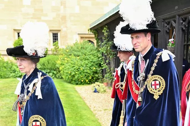 Prince William walked in the procession with Princess Anne and Prince Edward 