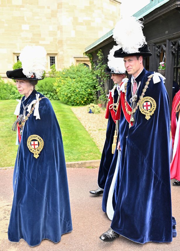 Prince William walked in the procession with Princess Anne and Prince Edward 