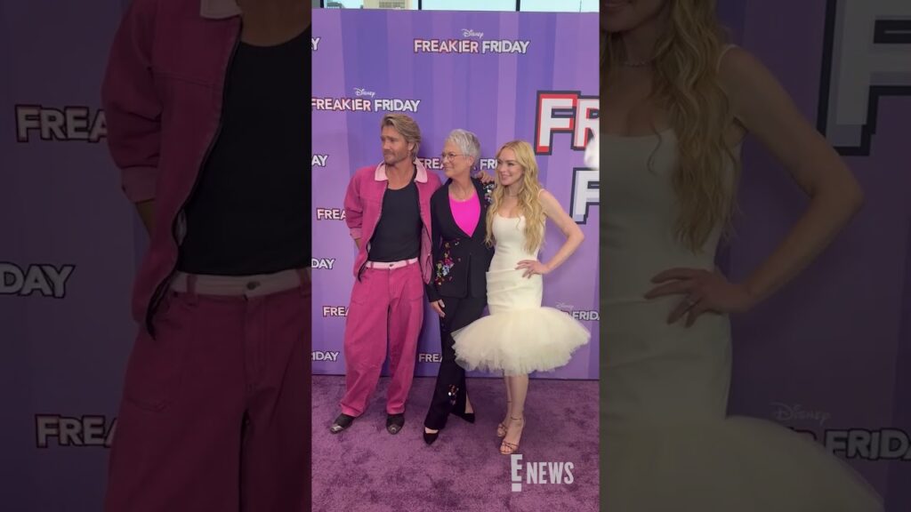 Lindsay Lohan, Chad Michael Murray, and Jamie Lee Curtis arrive to the #FreakierFriday premiere.