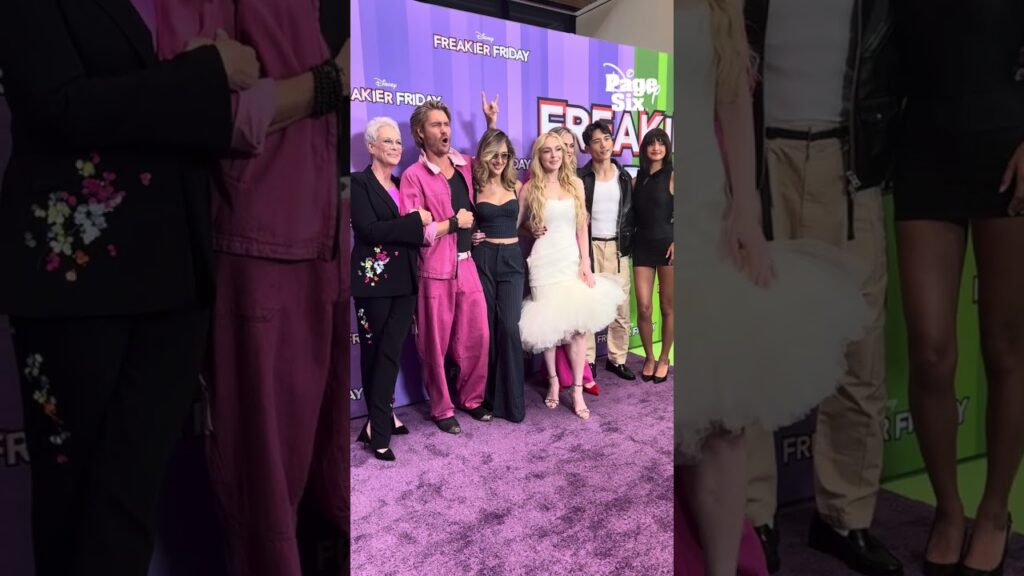 Cast of 'Freakier Friday' poses at NYC premiere #shorts