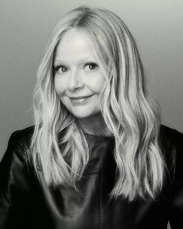 Gail porter with wig in black and white photo