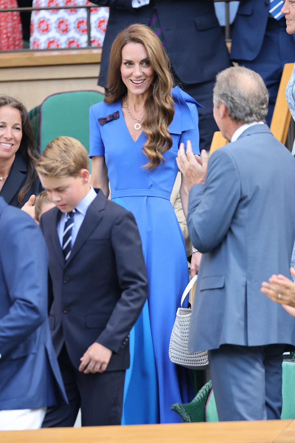 A fan posted a video of the Prince and Princess of Wales and their oldest two kids — Prince George, 11, and Princess Charlotte, 10 — walking to their seats at the All England Lawn Tennis and Croquet Club in London on Sunday. ZUMAPRESS.com