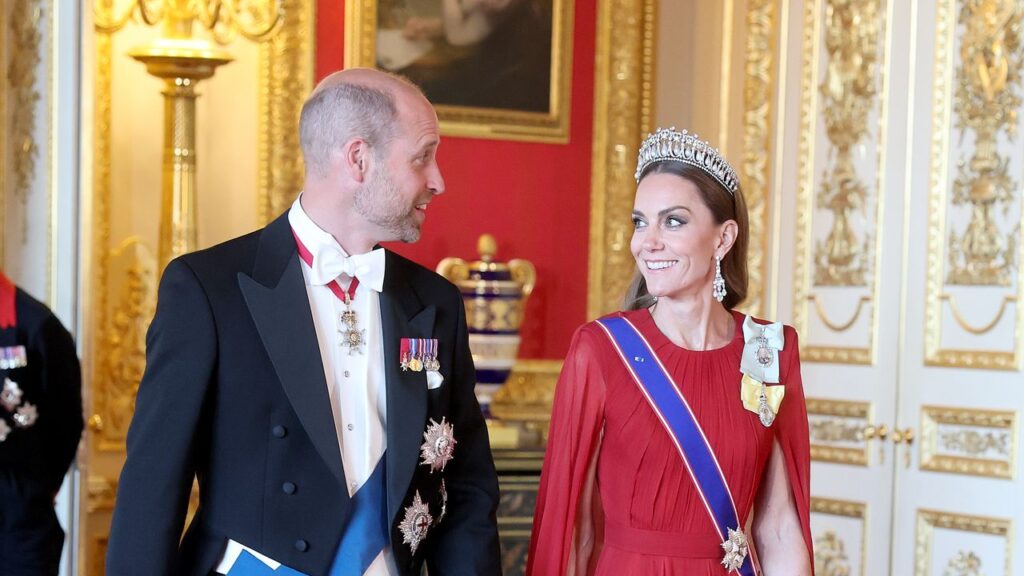 A vision in red: Kate Middleton dazzles in Givenchy and her favourite tiara at her first State Banquet in two years A vision in red: Kate Middleton dazzles in Givenchy and her favourite tiara at her first State Banquet in two years