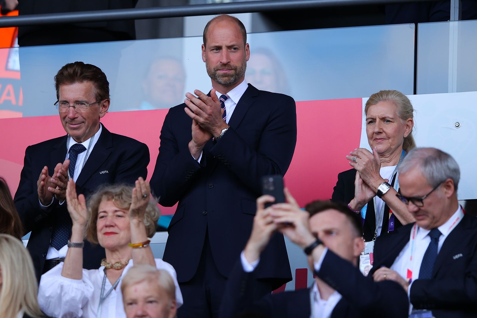 Image may contain Prince William Duke of Cambridge Anne Grete Preus Ulla Sandbæk Applause Person and Wristwatch