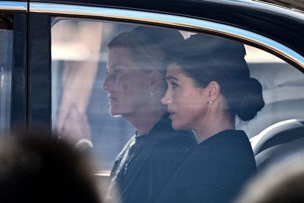 Meghan Markle and Sophie Wessex will follow the Queen's funeral procession in a shared car last week