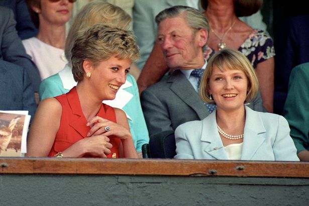 Princess Diana together with Julia Samuel at Wimbledon