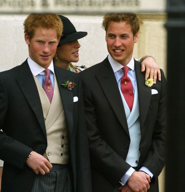 William and Harry at Charles and Camilla's wedding in 2005 