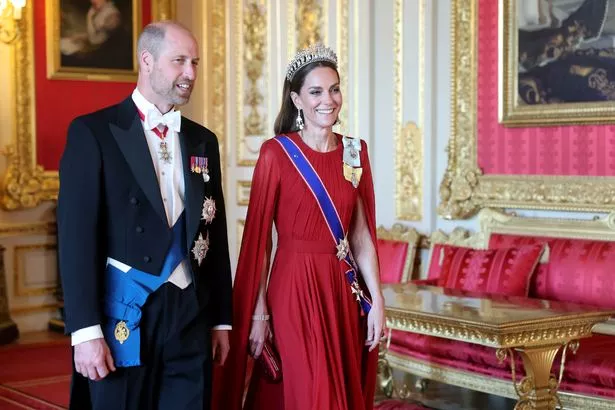 Kate wore the Lover's Knot tiara and a gown by Sarah Burton for Givenchy