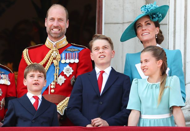 William and Kate with their three children 