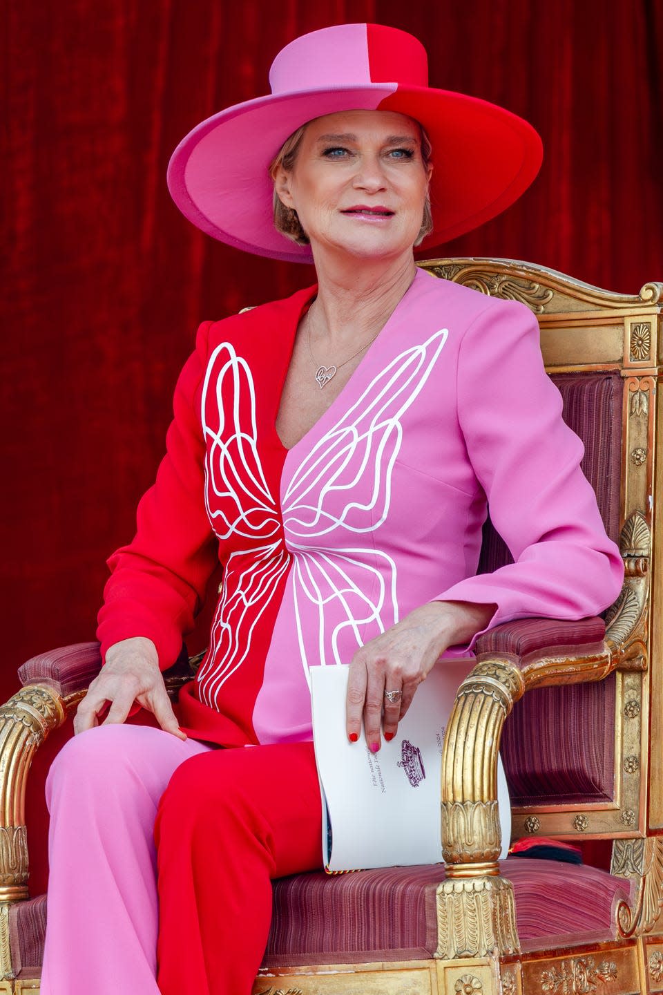 princess delphine of belgium attends the military and civil parade during the belgian national day on july 21, 2024 in brussels