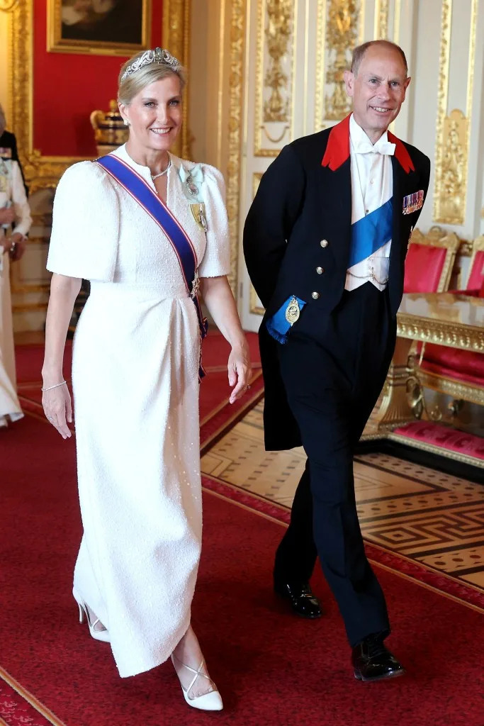 Sophie, Duchess of Edinburgh and Prince Edward, Duke of Edinburgh at a state dinner on July 8. via REUTERS