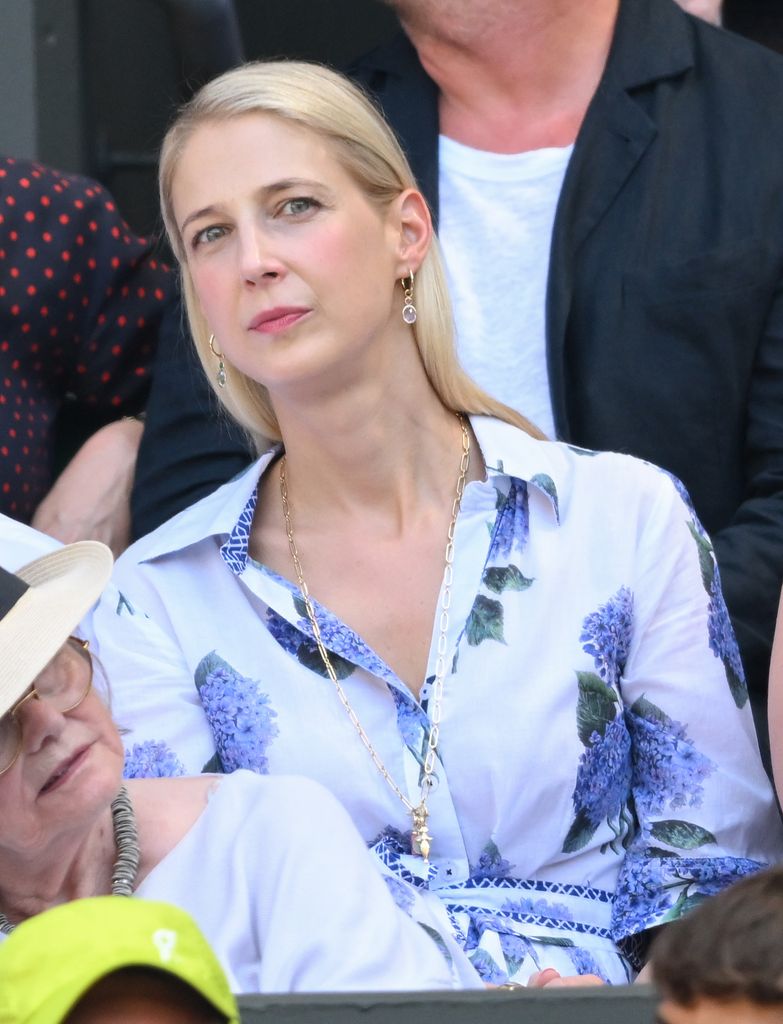 lady gabriella windsor in blue and white floral dress at wimbledon