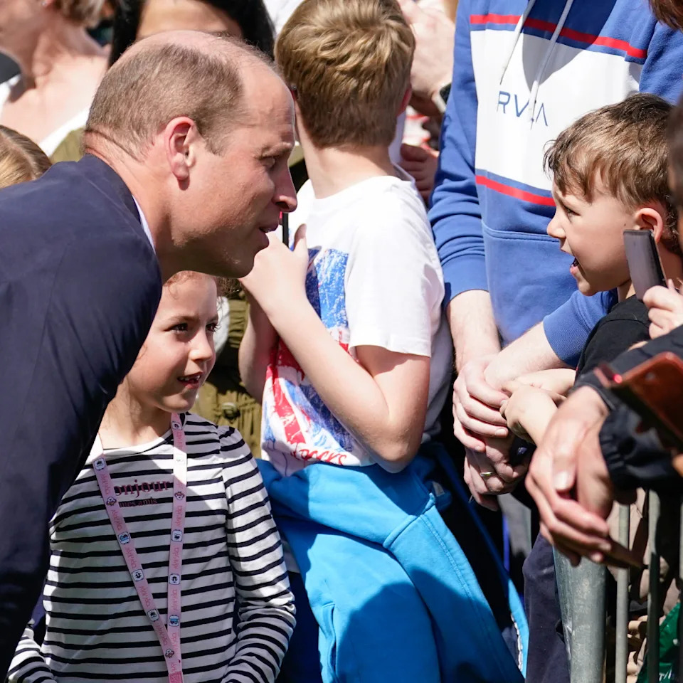 Prince William meets a young fan who asks him whether Prince William is coming to meet them anytime soon.