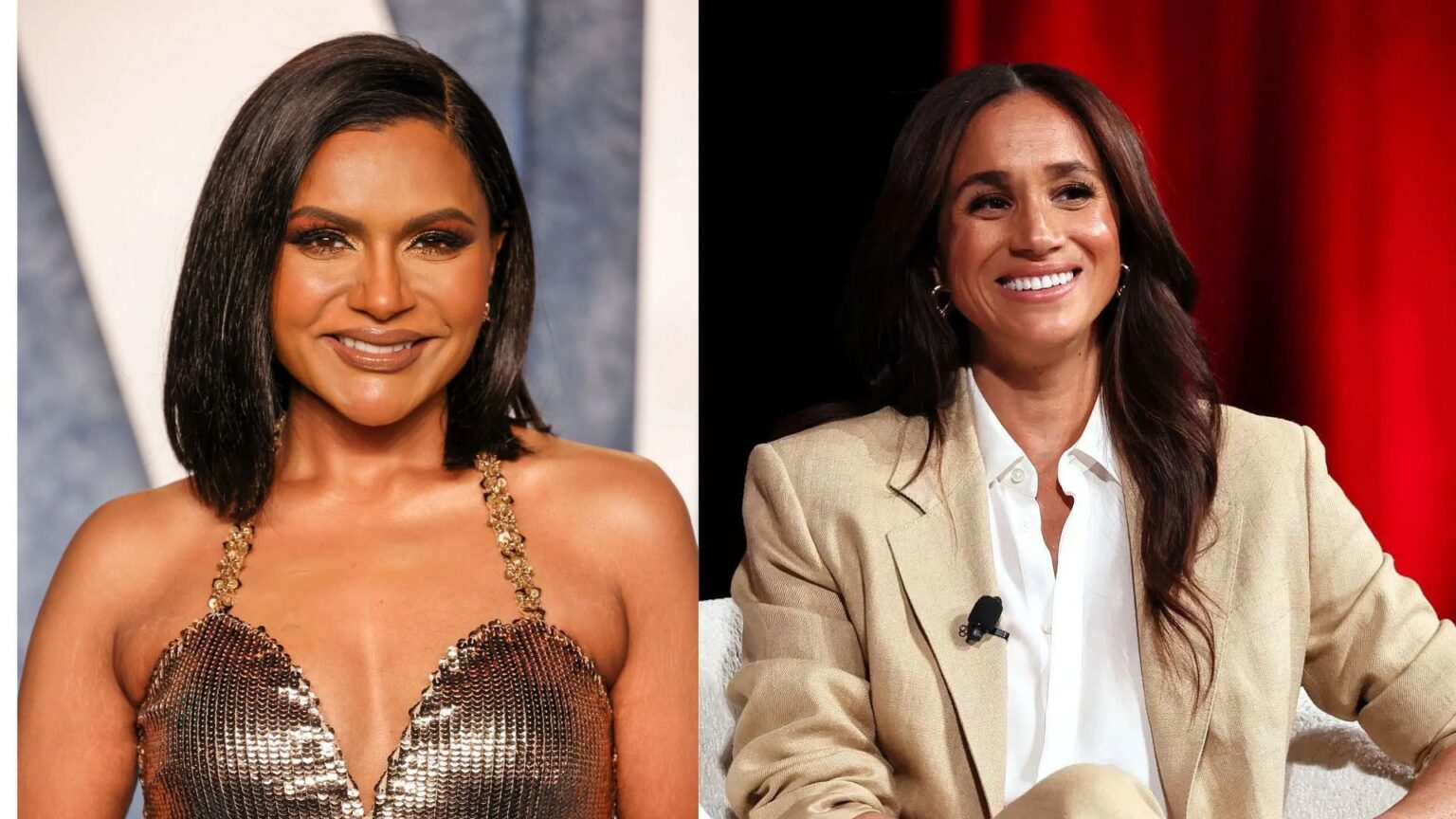 From L to R, Mindy Kaling and Meghan Markle: Image via Getty Images