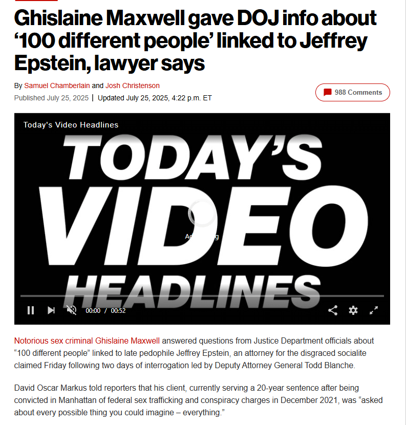 Ghislaine Maxwell gave DOJ info about '100 different people' linked to Jeffrey Epstein, lawyer says