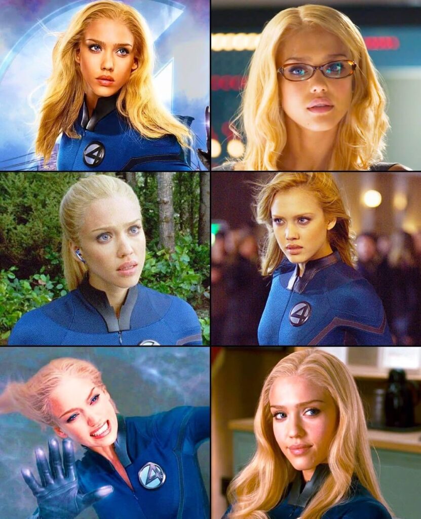 Jessica Alba as Sue Storm in Fantastic Four.