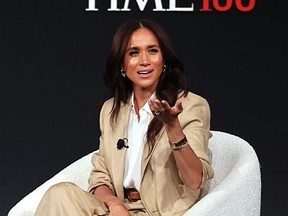Meghan, Duchess of Sussex onstage during the 2025 TIME100 Summit at Jazz at Lincoln Center on April 23, 2025 in New York City.
