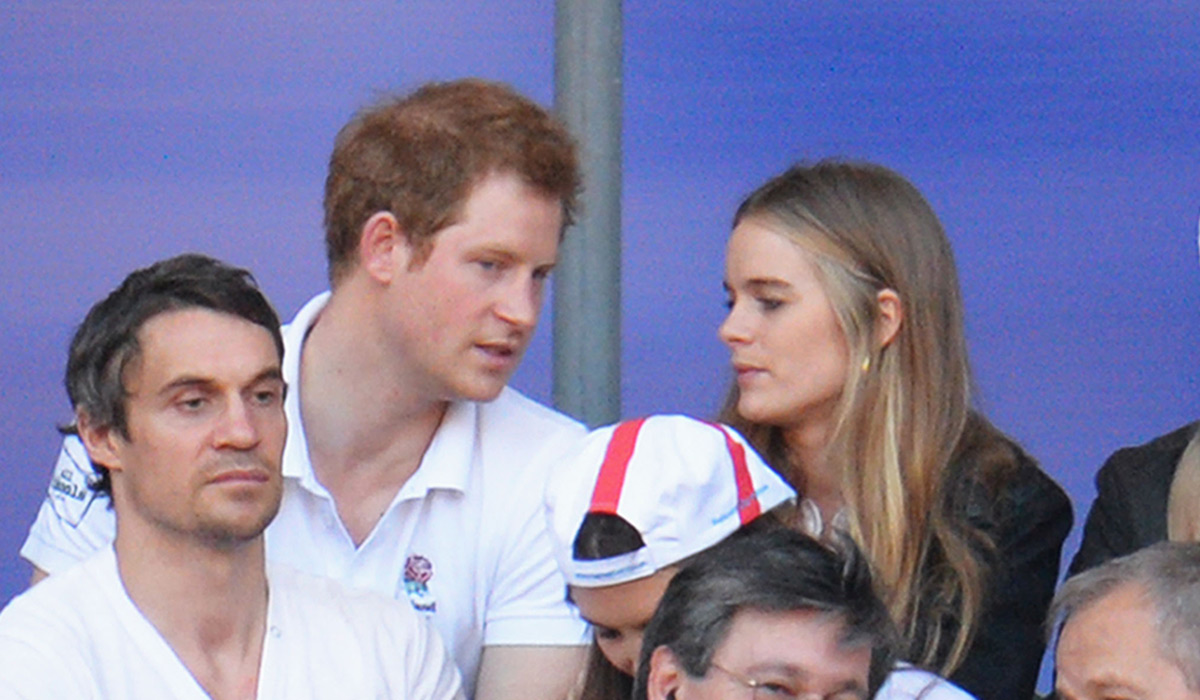 Prince Harry (L) and Cressida Bonas (R) look on during the RBS Six Nations match between England and Wales at Twickenham Stadium on March 9, 2014 in London, England.  (Photo by Chris Lee - RFU/The RFU Collection via Getty Imagesges)