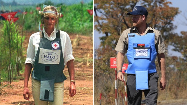 Prince Harry and Diana visit the same minefield