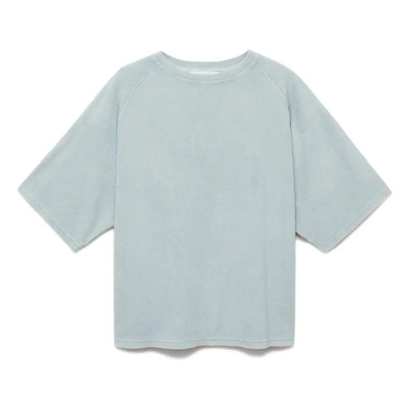 Cotton Blend Terry T-Shirt cut out