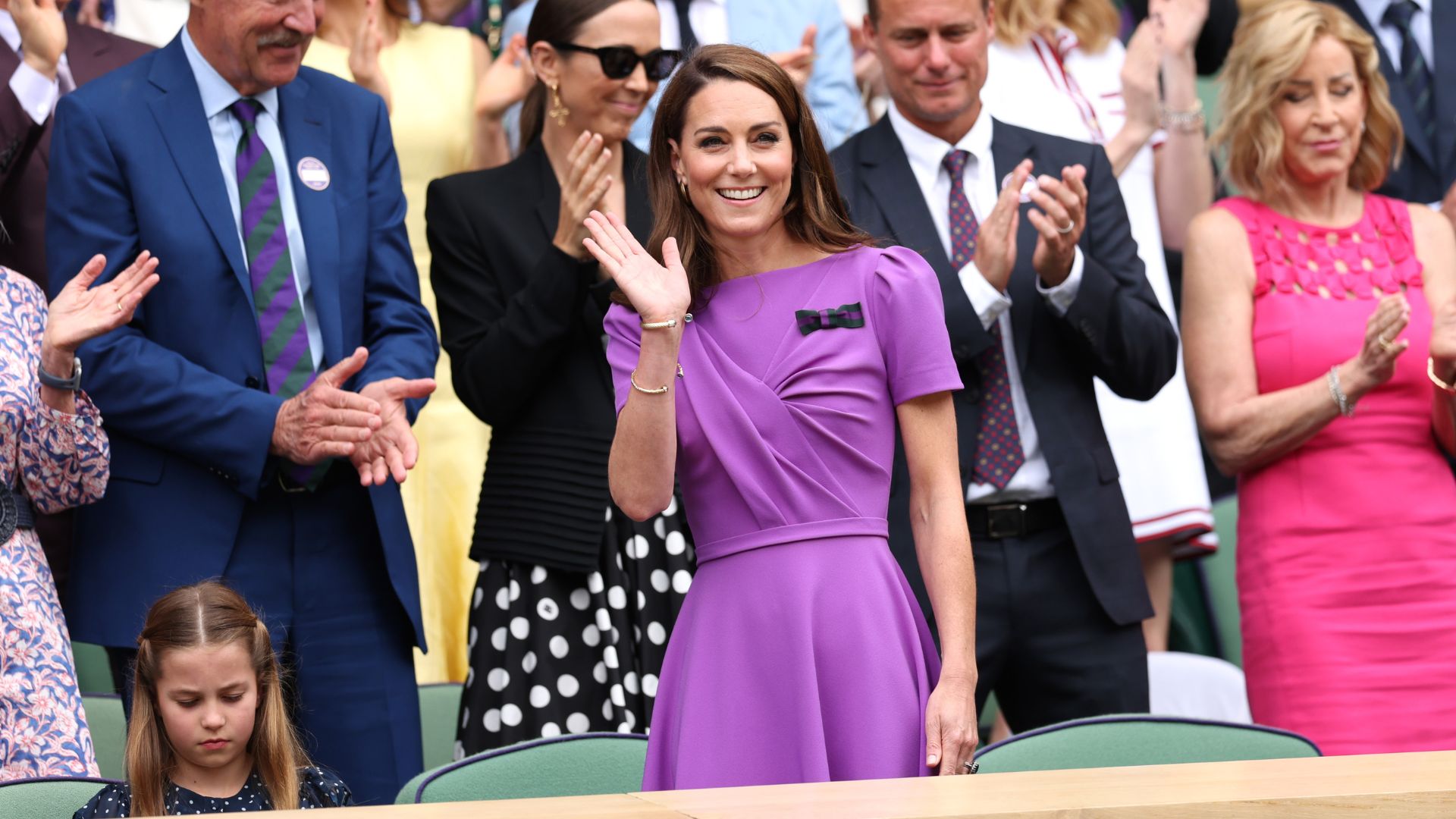 Princess Charlotte and Kate Middleton at the Royal Box in Wimbledon 2024