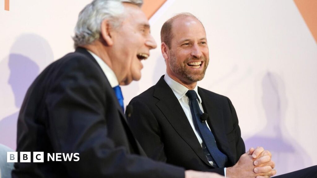 Gordon Brown and Prince William in Sheffield at a Homewards event