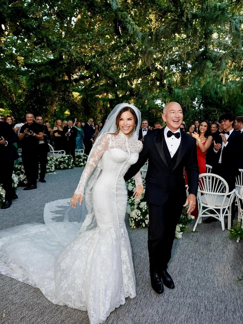 The wedding, which reportedly cost a whopping $50 million, was criticized by several stars. @laurensanchezbezos via REUTERS