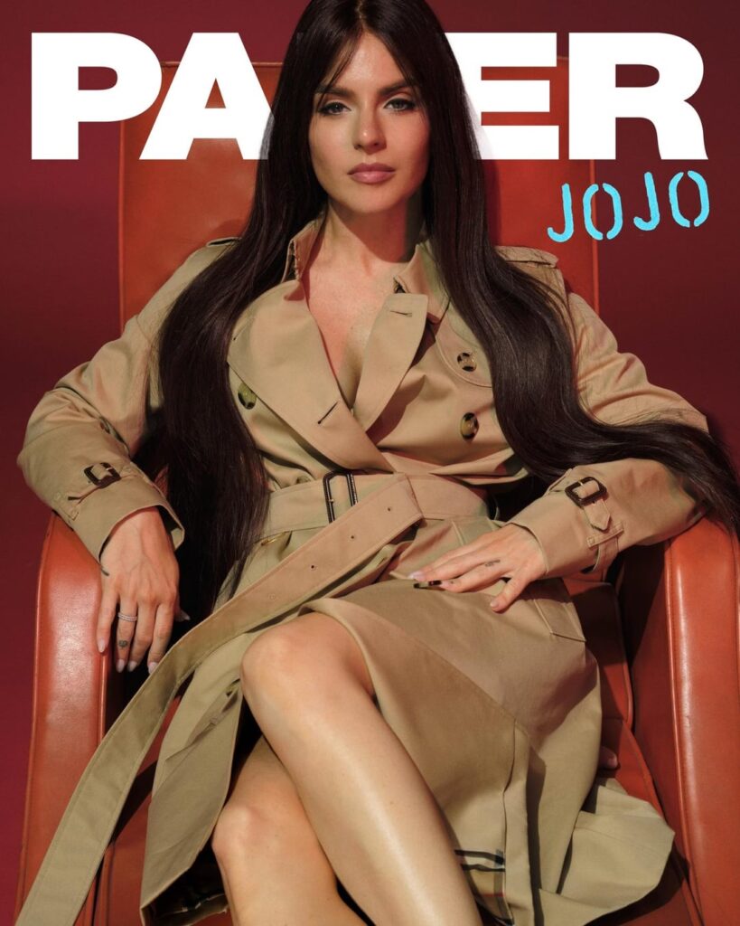 JoJo photographed by Richie Talboy wearing Burberry for the new issue of PAPER magazine.