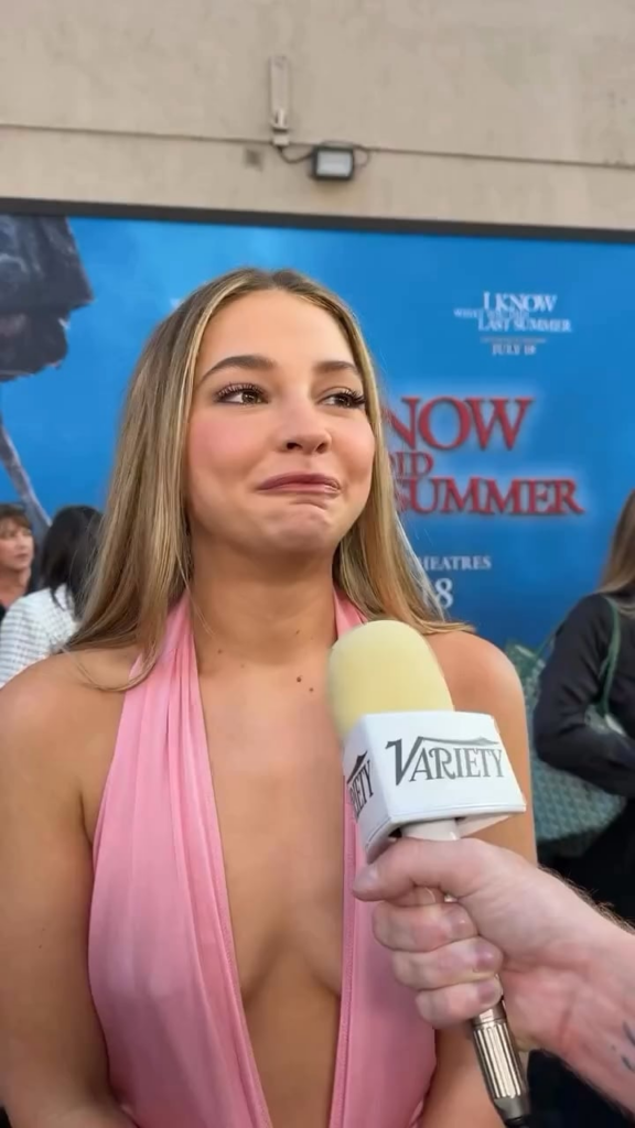Madelyn Cline being interviewed by @variety at the World Premiere of ‘I Know What You Did Last Summer’ in Los Angeles 7/14/25