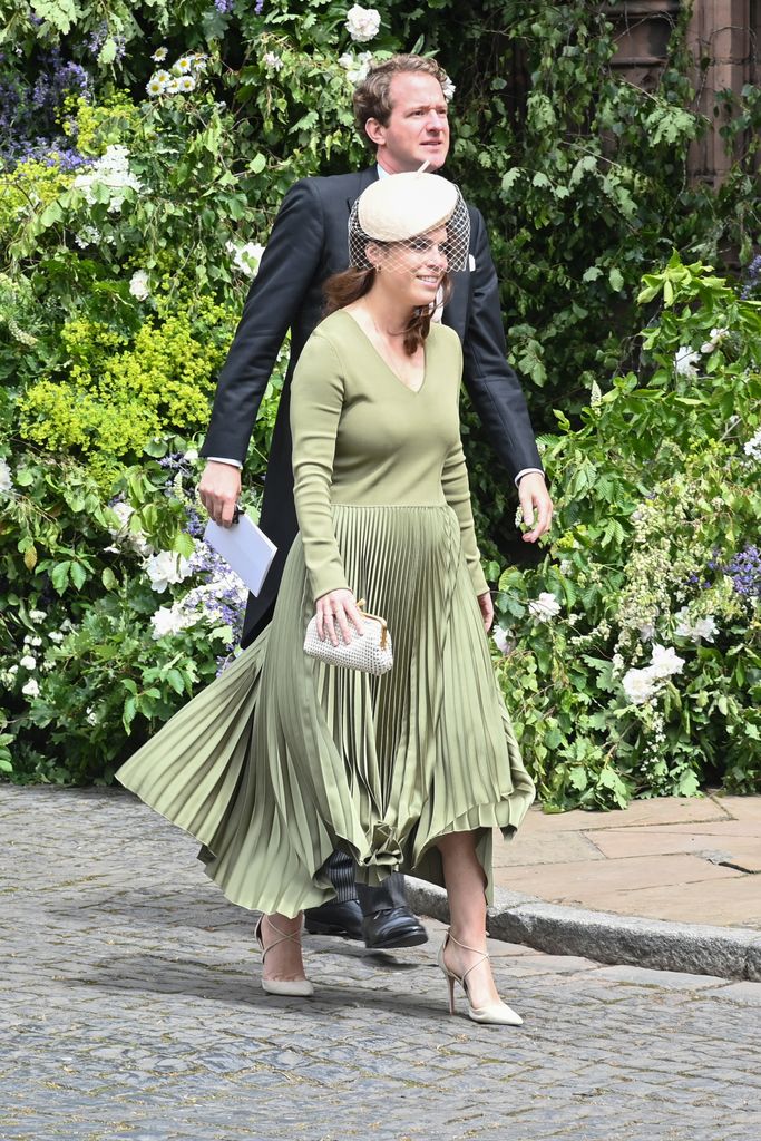 Princess Eugenie was all smiles as the left Chester Cathedral